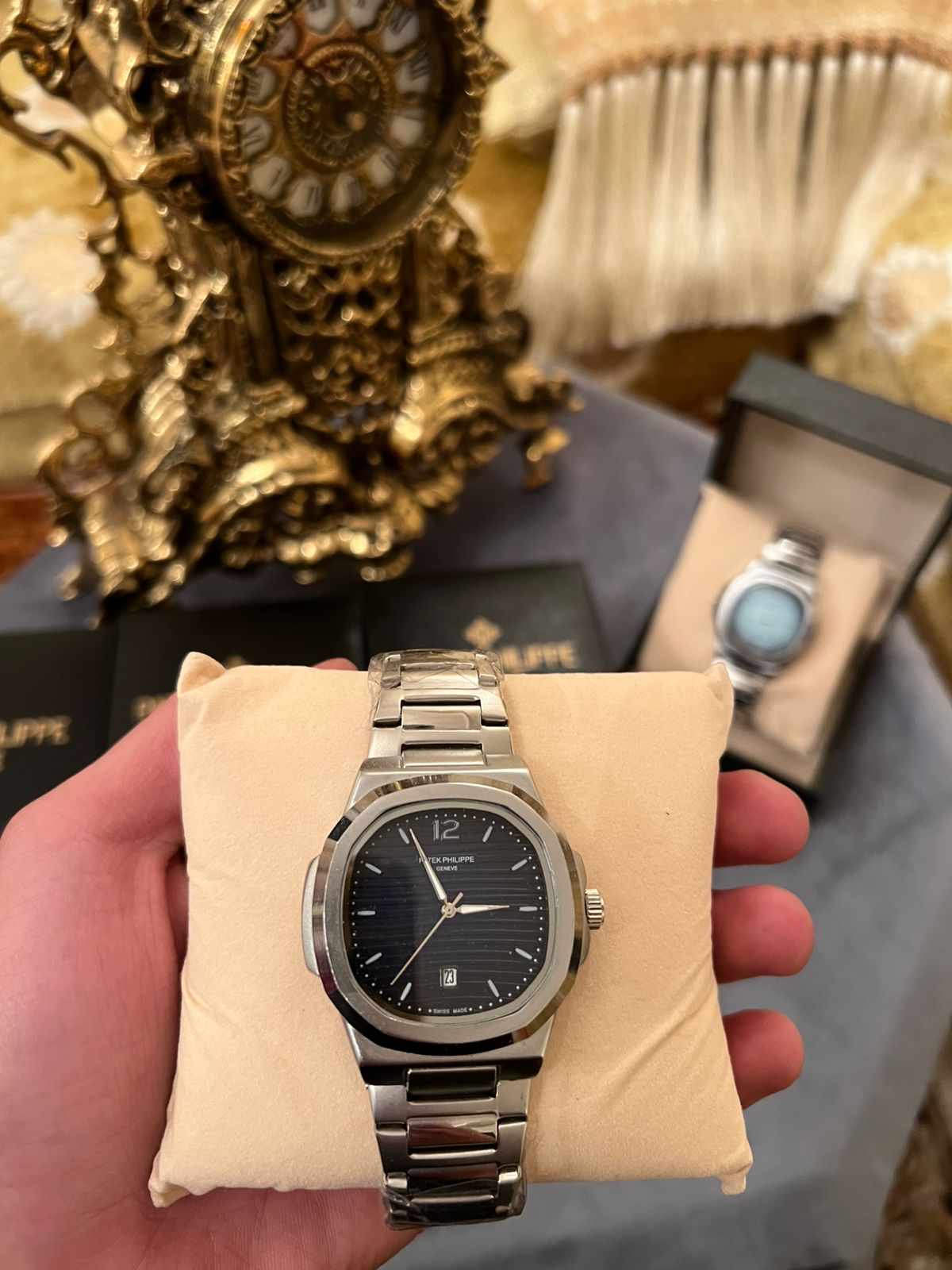 Montre Luxe Classic Black Silver Edition